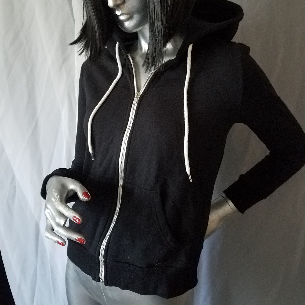 Forever 21 black zip hoodie